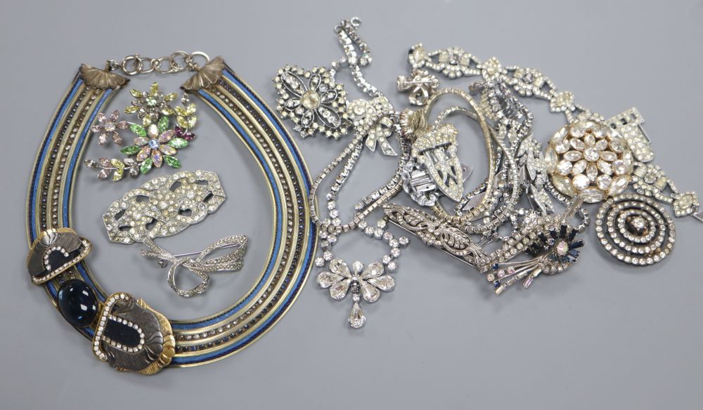 Mixed diamante costume jewellery